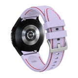20mm Samsung Galaxy Watch Strap/Band | Light Grey/Red Silicone Stitched Strap/Band