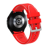 20mm Samsung Galaxy Watch Strap/Band | Red/White Silicone Stitched Strap/Band