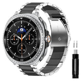 Silver Black Metal Samsung Galaxy Watch 8 Strap | For 40mm/42mm/46mm Models