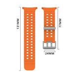 24mm Samsung Galaxy Watch Ultra Strap/Band (47mm) | Orange Silicone Sports Strap/Band