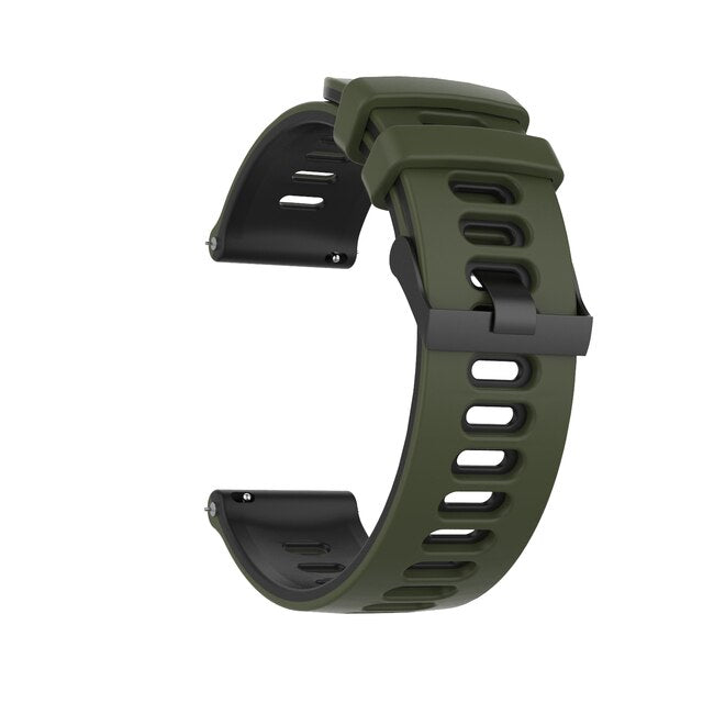 20mm Samsung Galaxy Watch Strap/Band | Army Green/Black Breathable Silicone Strap/Band