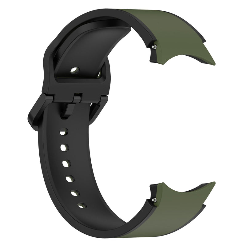 20mm Samsung Galaxy Watch Strap/Band | Army Green/Black Elite Plain Silicone Strap/Band