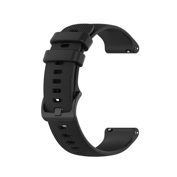 20mm Samsung Galaxy Watch Strap/Band | Black Grained Silicone Strap/Band