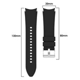 20mm Samsung Galaxy Watch Strap/Band | Black Plain Silicone Strap/Band