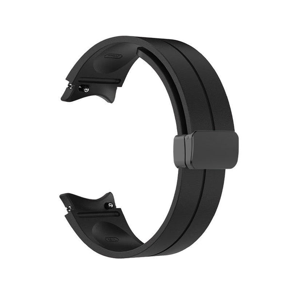 20mm Samsung Galaxy Watch Strap/Band | Black Plain Silicone Strap/Band (Black Connector)