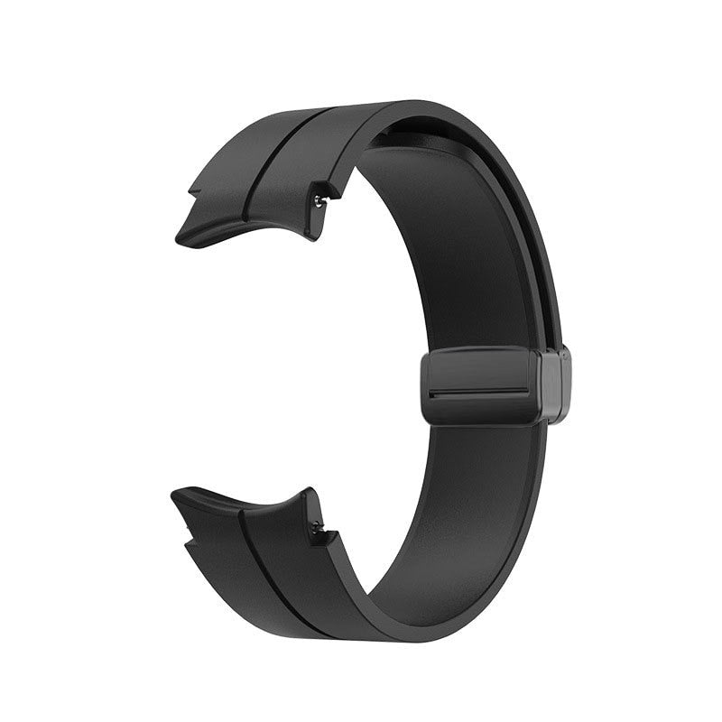 20mm Samsung Galaxy Watch Strap/Band | Black Plain Silicone Strap/Band (Black Connector)
