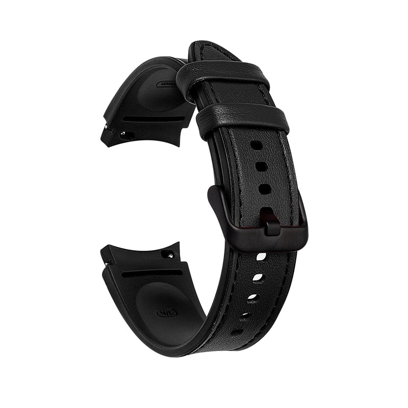 20mm Samsung Galaxy Watch Strap/Band | Black Premium Leather Strap/Band