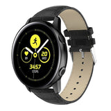 20mm Samsung Galaxy Watch Strap/Band | Black Smooth Leather Strap/Band