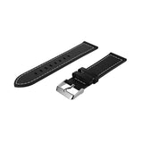 20mm Samsung Galaxy Watch Strap/Band | Black Stitched Leather Strap/Band