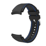 20mm Samsung Galaxy Watch Strap/Band | Black/Blue Silicone Stitched Strap/Band