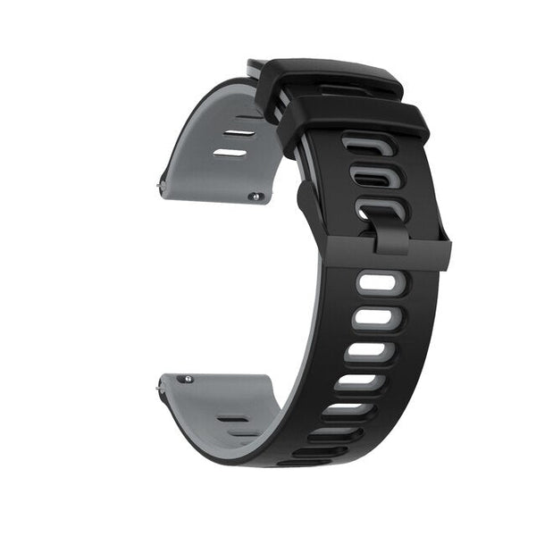 20mm Samsung Galaxy Watch Strap/Band | Black/Grey Breathable Silicone Strap/Band