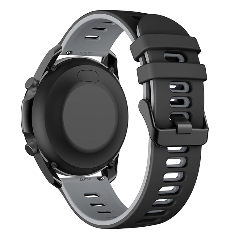 20mm Samsung Galaxy Watch Strap/Band | Black/Grey Breathable Silicone Strap/Band