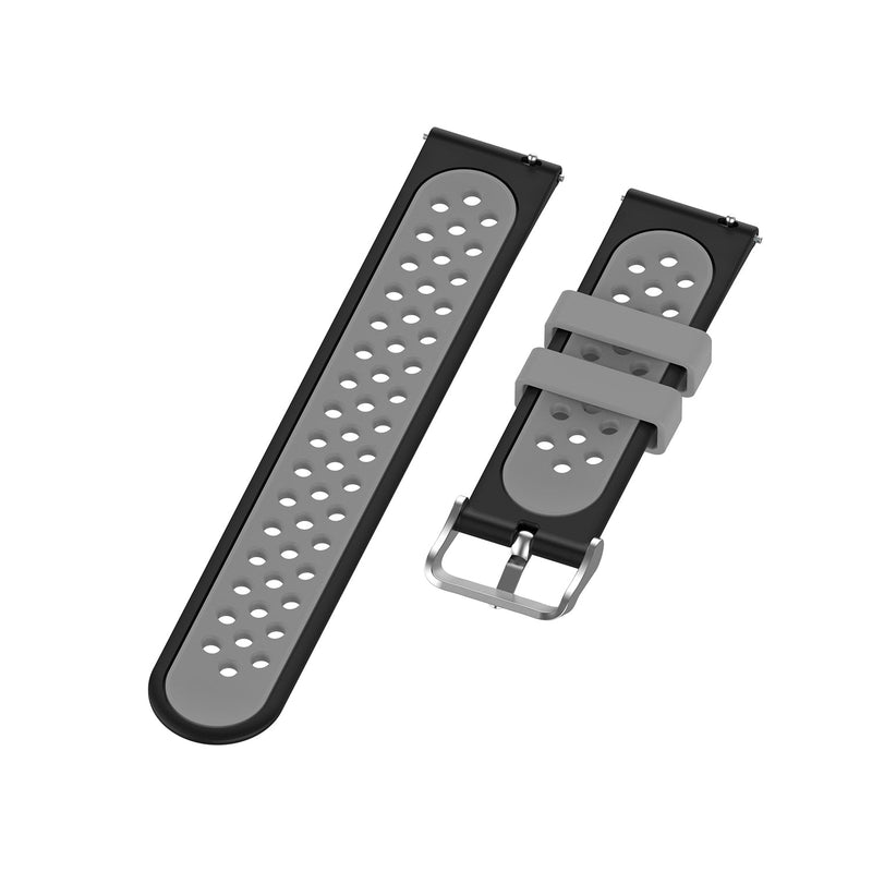 20mm Samsung Galaxy Watch Strap/Band | Black/Grey Silicone Sports Strap/Band