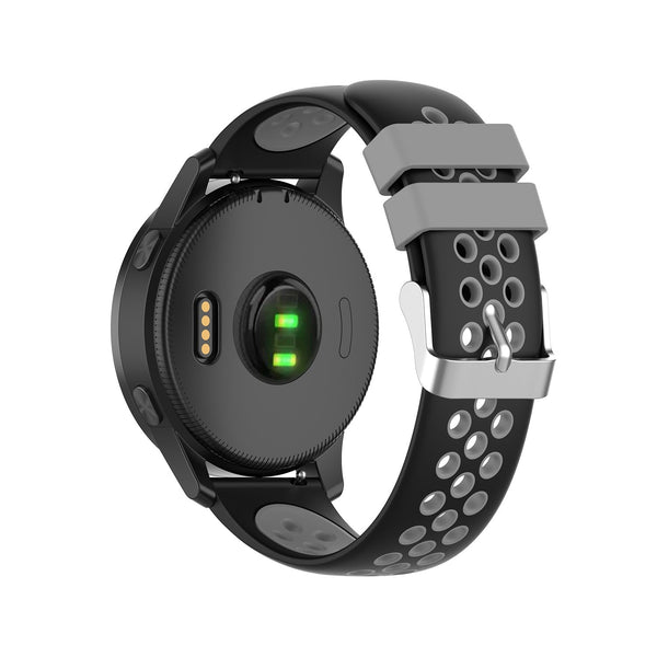 20mm Samsung Galaxy Watch Strap/Band | Black/Grey Silicone Sports Strap/Band