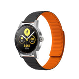 20mm Samsung Galaxy Watch Strap/Band | Black/Orange Silicone Link Strap/Band