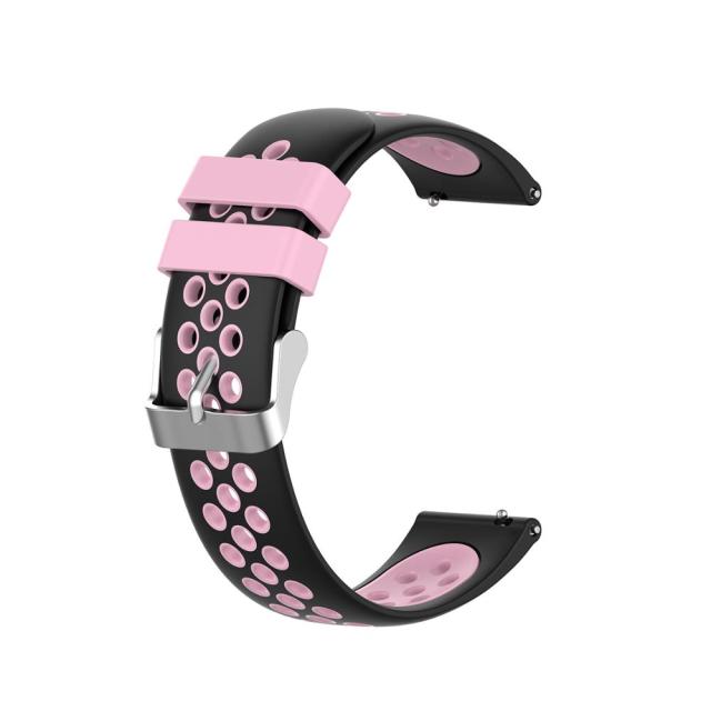 20mm Samsung Galaxy Watch Strap/Band | Black/Pink Silicone Sports Strap/Band