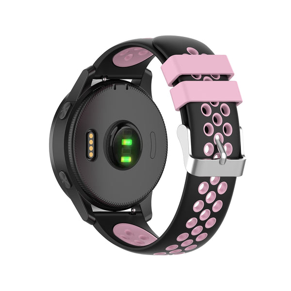 20mm Samsung Galaxy Watch Strap/Band | Black/Pink Silicone Sports Strap/Band