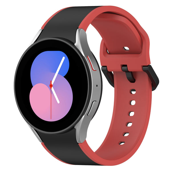 20mm Samsung Galaxy Watch Strap/Band | Black/Red Elite Silicone Strap/Band