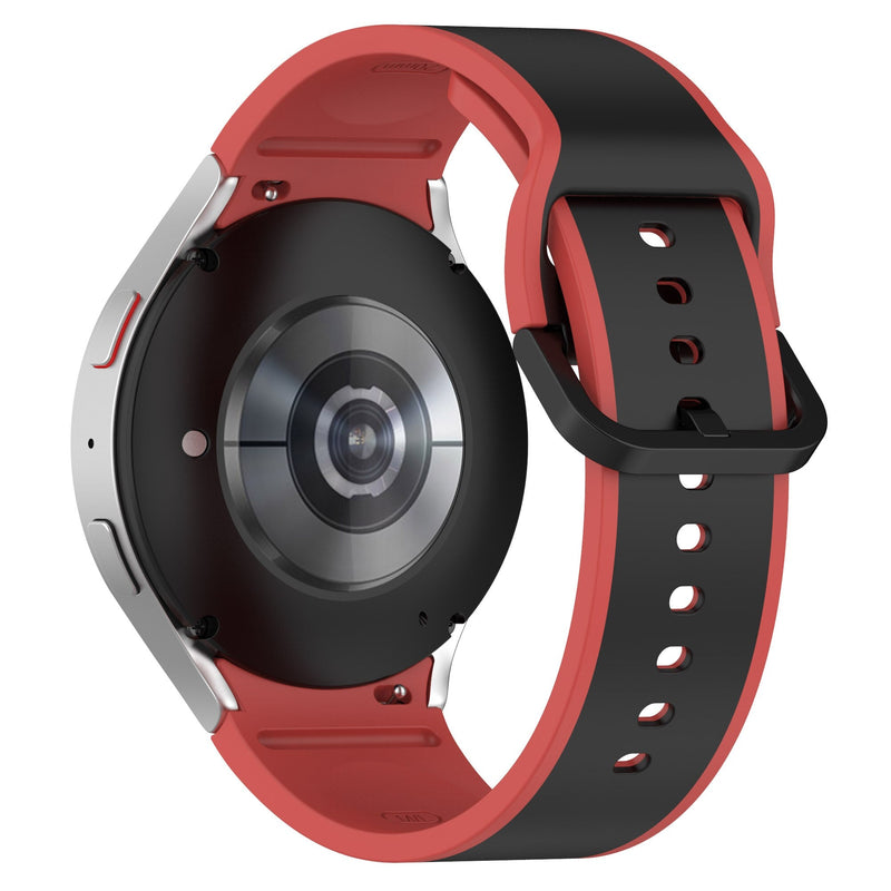 20mm Samsung Galaxy Watch Strap/Band | Black/Red Elite Silicone Strap/Band