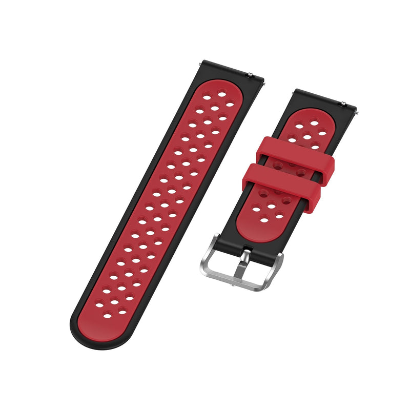 20mm Samsung Galaxy Watch Strap/Band | Black/Red Silicone Sports Strap/Band