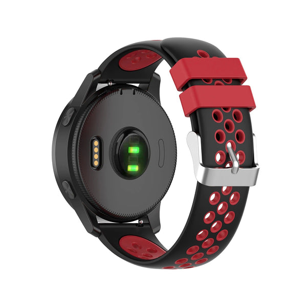 20mm Samsung Galaxy Watch Strap/Band | Black/Red Silicone Sports Strap/Band