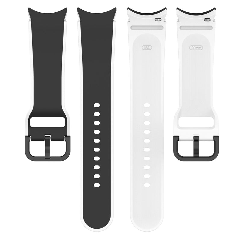 20mm Samsung Galaxy Watch Strap/Band | Black/White Elite Silicone Silicone Strap/Band