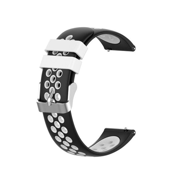 20mm Samsung Galaxy Watch Strap/Band | Black/White Silicone Sports Strap/Band