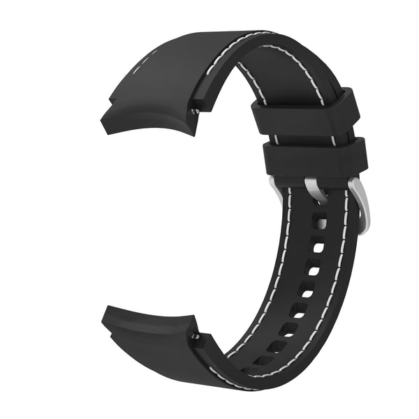 20mm Samsung Galaxy Watch Strap/Band | Black/White Silicone Stitched Strap/Band