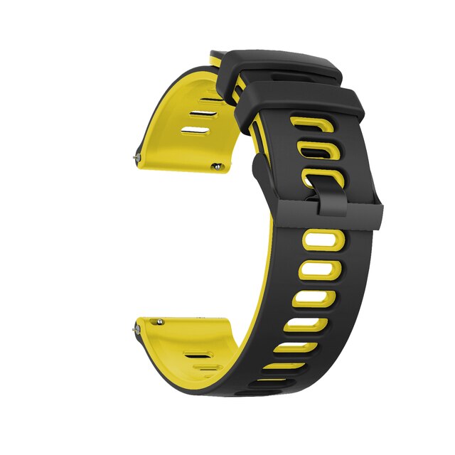 20mm Samsung Galaxy Watch Strap/Band | Black/Yellow Breathable Silicone Strap/Band