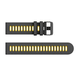20mm Samsung Galaxy Watch Strap/Band | Black/Yellow Breathable Silicone Strap/Band