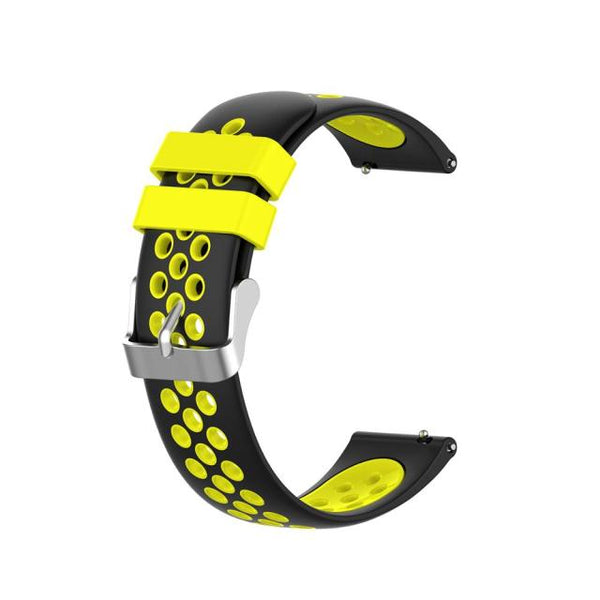 20mm Samsung Galaxy Watch Strap/Band | Black/Yellow Silicone Sports Strap/Band