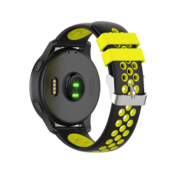 20mm Samsung Galaxy Watch Strap/Band | Black/Yellow Silicone Sports Strap/Band