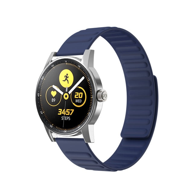 20mm Samsung Galaxy Watch Strap/Band | Blue Silicone Link Strap/Band
