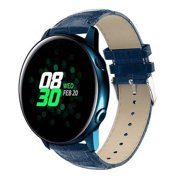 20mm Samsung Galaxy Watch Strap/Band | Blue Smooth Leather Strap/Band