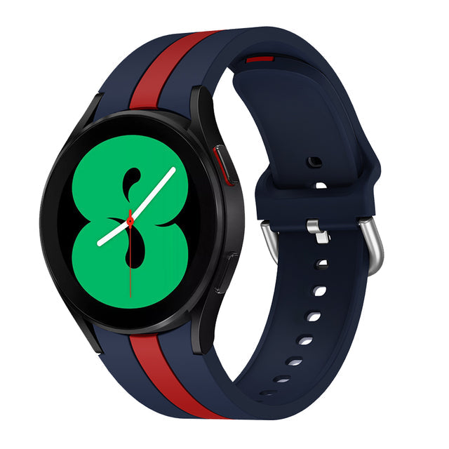 20mm Samsung Galaxy Watch Strap/Band | Blue/Red Racing Stripe Silicone Strap/Band