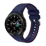 20mm Samsung Galaxy Watch Strap/Band | Blue/Red Silicone Stitched Strap/Band