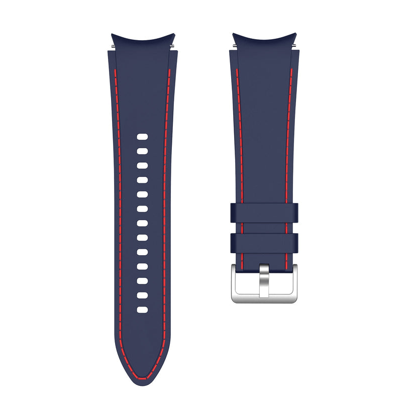 20mm Samsung Galaxy Watch Strap/Band | Blue/Red Silicone Stitched Strap/Band