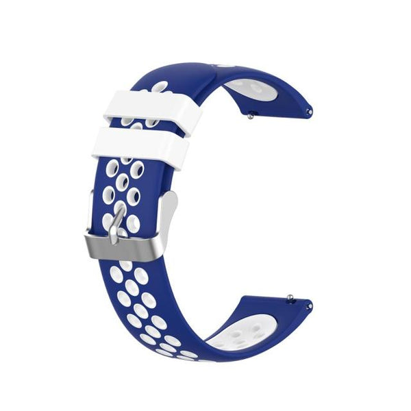 20mm Samsung Galaxy Watch Strap/Band | Blue/White Silicone Sports Strap/Band