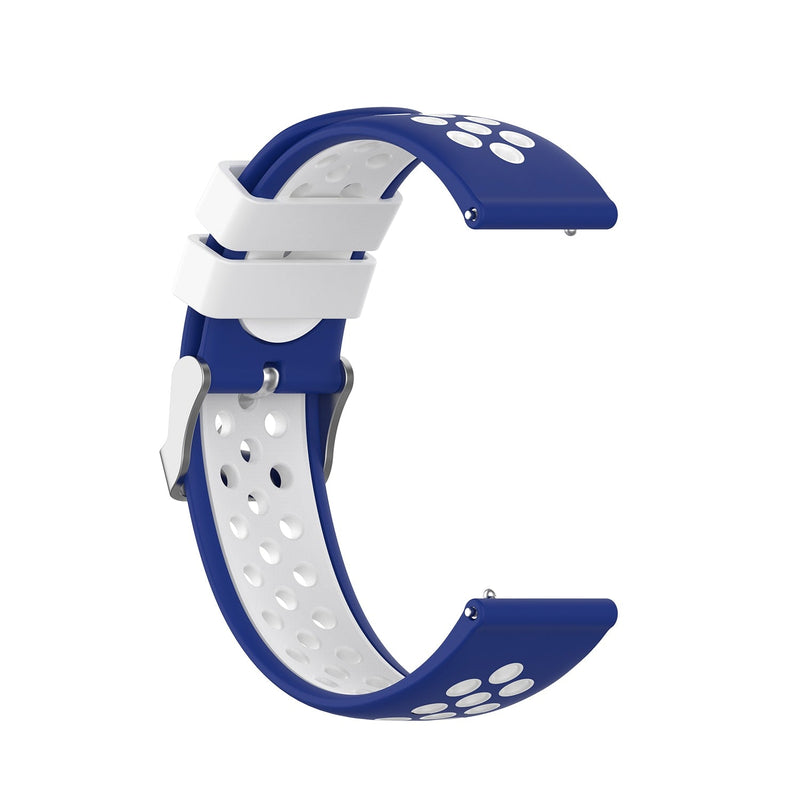 20mm Samsung Galaxy Watch Strap/Band | Blue/White Silicone Sports Strap/Band