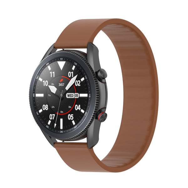 20mm Samsung Galaxy Watch Strap/Band | Brown Silicone Solo Loop