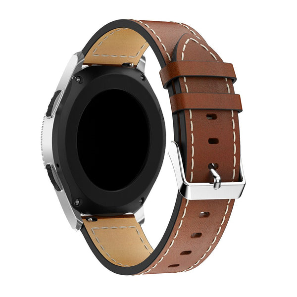 20mm Samsung Galaxy Watch Strap/Band | Brown Stitched Leather Strap/Band