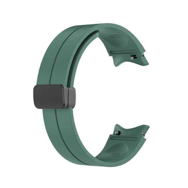 20mm Samsung Galaxy Watch Strap/Band | Dark Green Plain Silicone Strap/Band (Black Connector)