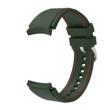 20mm Samsung Galaxy Watch Strap/Band | Green/Red Silicone Stitched Strap/Band