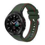 20mm Samsung Galaxy Watch Strap/Band | Green/Red Silicone Stitched Strap/Band