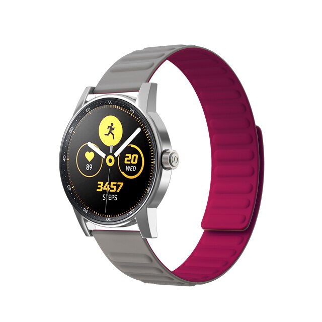 20mm Samsung Galaxy Watch Strap/Band | Grey/Purple Silicone Link Strap/Band