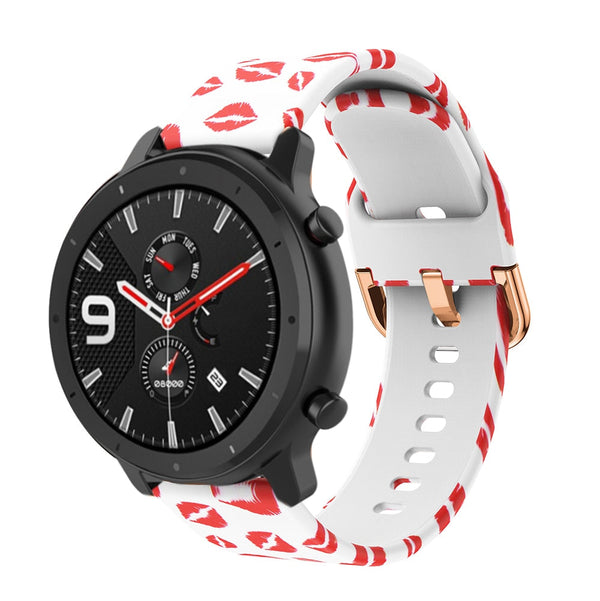 20mm Samsung Galaxy Watch Strap/Band | Kisses Patterned Silicone Strap/Band