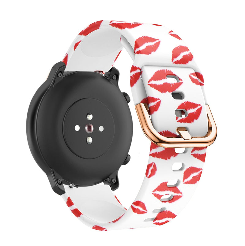 20mm Samsung Galaxy Watch Strap/Band | Kisses Patterned Silicone Strap/Band