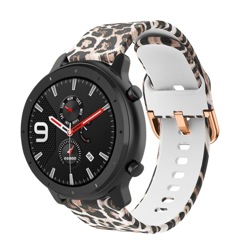 20mm Samsung Galaxy Watch Strap/Band | Leopard Print Patterned Silicone Strap/Band