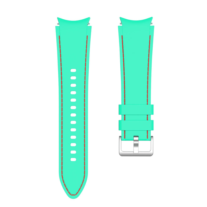 20mm Samsung Galaxy Watch Strap/Band | Light Green/Red Silicone Stitched Strap/Band