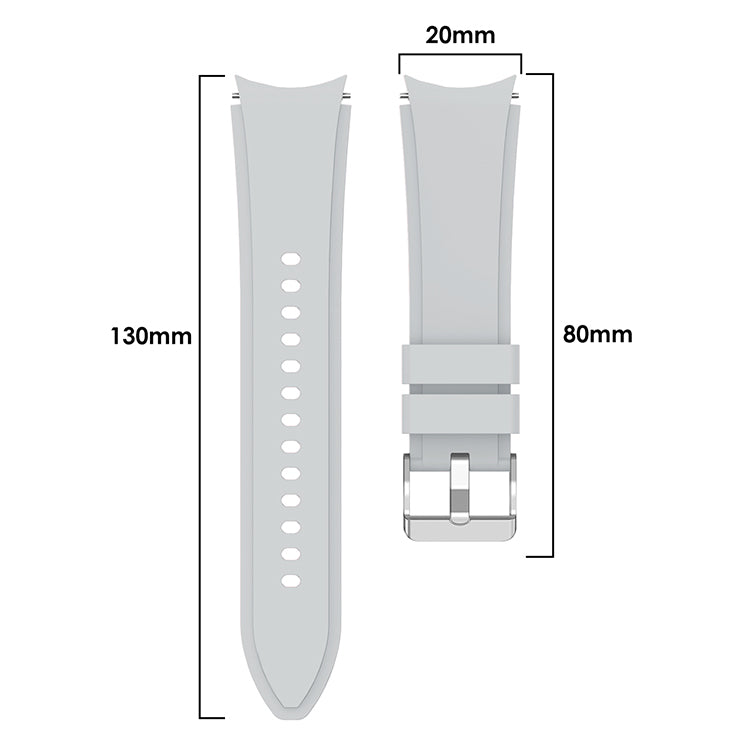 20mm Samsung Galaxy Watch Strap/Band | Light Grey Plain Silicone Strap/Band